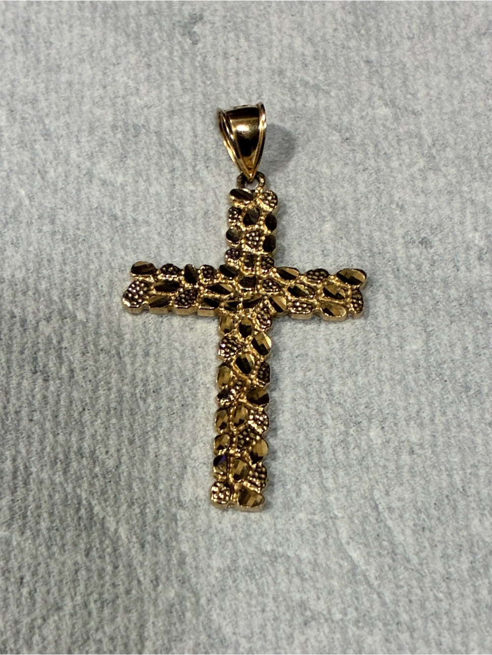 Gold-Tone Textured Cross Pendant - Women's Jewelry